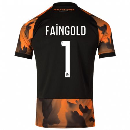 Kandiny Kinder Abbie Faingold #1 Schwarzorange Ausweichtrikot Trikot 2023/24 T-Shirt
