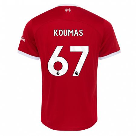 Kandiny Herren Lewis Koumas #67 Rot Heimtrikot Trikot 2023/24 T-Shirt