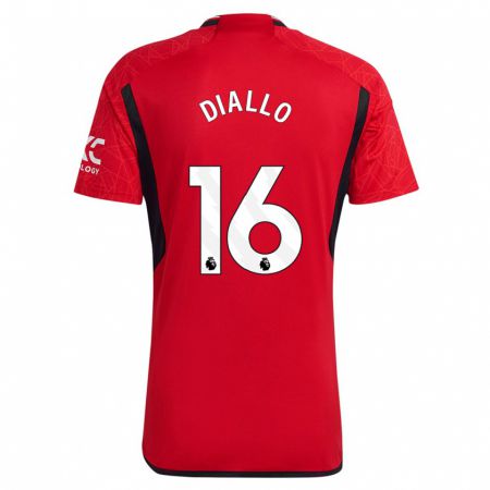 Kandiny Herren Amad Diallo #16 Rot Heimtrikot Trikot 2023/24 T-Shirt