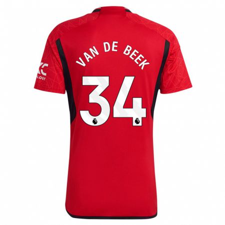 Kandiny Herren Donny Van De Beek #34 Rot Heimtrikot Trikot 2023/24 T-Shirt