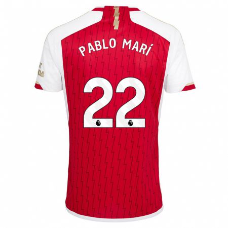 Kandiny Herren Pablo Mari #22 Rot Heimtrikot Trikot 2023/24 T-Shirt