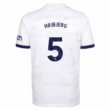 Kandiny Herren Pierre-Emile Højbjerg #5 Weiß Heimtrikot Trikot 2023/24 T-Shirt