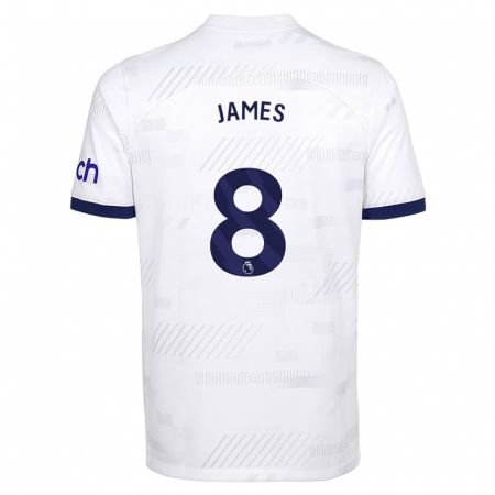Kandiny Herren Angharad James #8 Weiß Heimtrikot Trikot 2023/24 T-Shirt