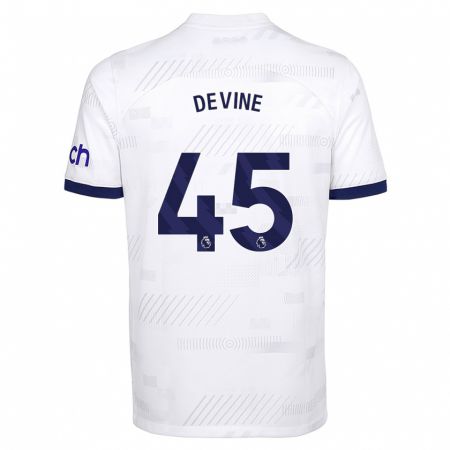 Kandiny Herren Alfie Devine #45 Weiß Heimtrikot Trikot 2023/24 T-Shirt