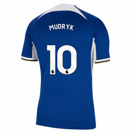 Kandiny Herren Mykhaylo Mudryk #10 Blau Heimtrikot Trikot 2023/24 T-Shirt