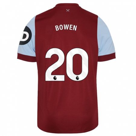 Kandiny Herren Jarrod Bowen #20 Kastanienbraun Heimtrikot Trikot 2023/24 T-Shirt