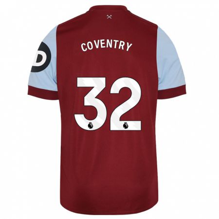Kandiny Herren Conor Coventry #32 Kastanienbraun Heimtrikot Trikot 2023/24 T-Shirt