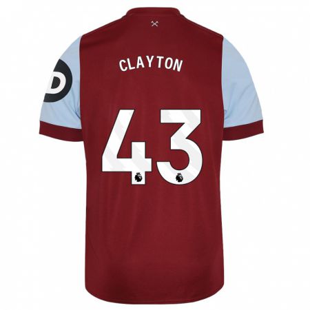 Kandiny Herren Regan Clayton #43 Kastanienbraun Heimtrikot Trikot 2023/24 T-Shirt