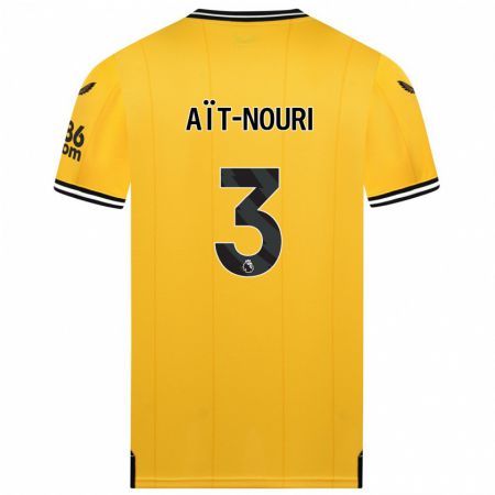 Kandiny Herren Rayan Aït-Nouri #3 Gelb Heimtrikot Trikot 2023/24 T-Shirt