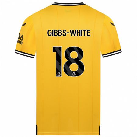 Kandiny Herren Morgan Gibbs-White #18 Gelb Heimtrikot Trikot 2023/24 T-Shirt