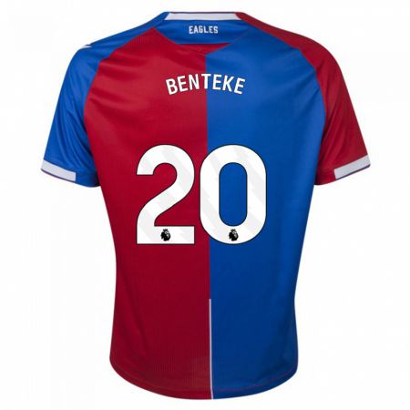 Kandiny Herren Christian Benteke #20 Rot Blau Heimtrikot Trikot 2023/24 T-Shirt