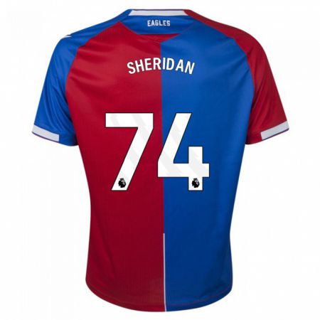Kandiny Herren Joe Sheridan #74 Rot Blau Heimtrikot Trikot 2023/24 T-Shirt