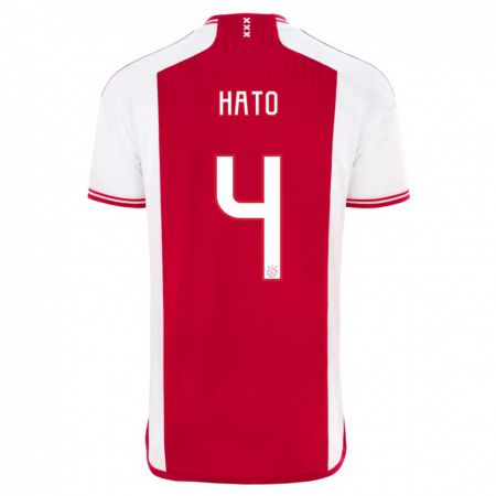 Kandiny Herren Jorrel Hato #4 Rot-Weiss Heimtrikot Trikot 2023/24 T-Shirt