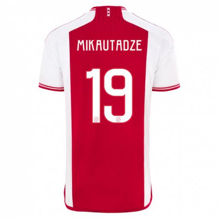 Kandiny Herren Georges Mikautadze #19 Rot-Weiss Heimtrikot Trikot 2023/24 T-Shirt