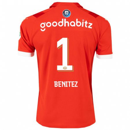 Kandiny Herren Walter Benítez #1 Rot Heimtrikot Trikot 2023/24 T-Shirt