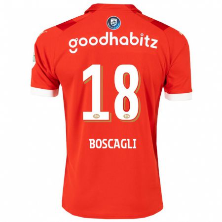 Kandiny Herren Olivier Boscagli #18 Rot Heimtrikot Trikot 2023/24 T-Shirt