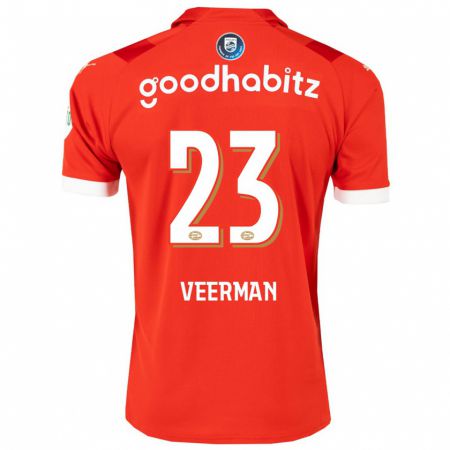 Kandiny Herren Joey Veerman #23 Rot Heimtrikot Trikot 2023/24 T-Shirt