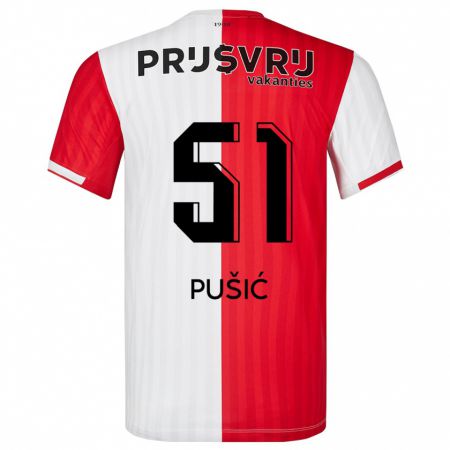 Kandiny Herren Noah Pušić #51 Rot-Weiss Heimtrikot Trikot 2023/24 T-Shirt