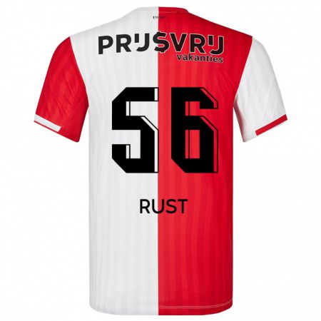 Kandiny Herren Fabiano Rust #56 Rot-Weiss Heimtrikot Trikot 2023/24 T-Shirt