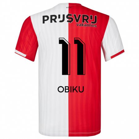 Kandiny Herren Junior Obiku #11 Rot-Weiss Heimtrikot Trikot 2023/24 T-Shirt