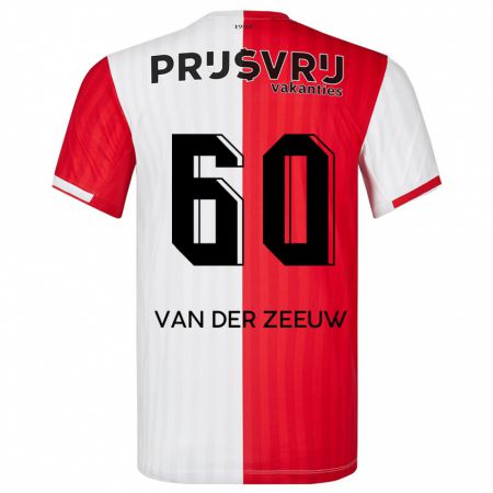 Kandiny Herren Twan Van Der Zeeuw #60 Rot-Weiss Heimtrikot Trikot 2023/24 T-Shirt