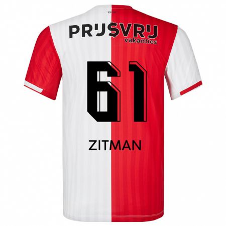 Kandiny Herren Sven Zitman #61 Rot-Weiss Heimtrikot Trikot 2023/24 T-Shirt
