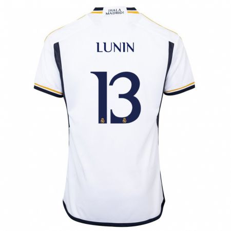Kandiny Herren Andriy Lunin #13 Weiß Heimtrikot Trikot 2023/24 T-Shirt