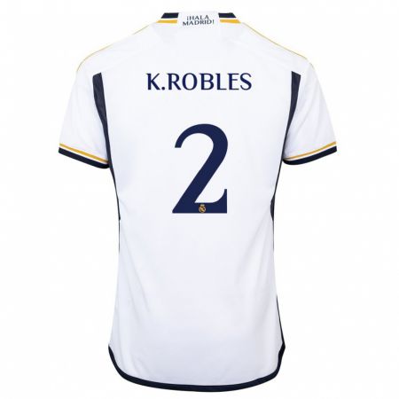 Kandiny Herren Kenti Robles #2 Weiß Heimtrikot Trikot 2023/24 T-Shirt