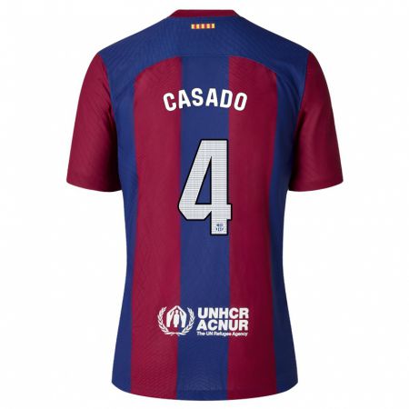 Kandiny Herren Marc Casadó #4 Rot Blau Heimtrikot Trikot 2023/24 T-Shirt