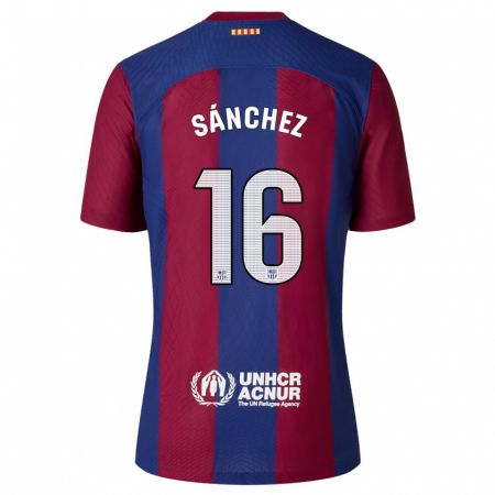Kandiny Herren Edu Sánchez #16 Rot Blau Heimtrikot Trikot 2023/24 T-Shirt