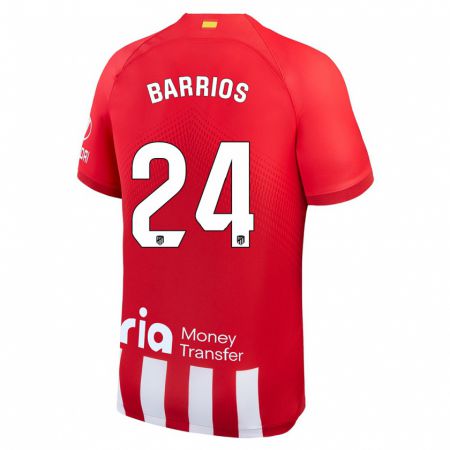 Kandiny Herren Pablo Barrios #24 Rot-Weiss Heimtrikot Trikot 2023/24 T-Shirt