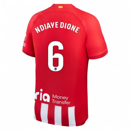 Kandiny Herren Assane Ndiaye Dione #6 Rot-Weiss Heimtrikot Trikot 2023/24 T-Shirt