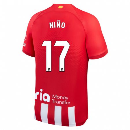Kandiny Herren Adrián Niño #17 Rot-Weiss Heimtrikot Trikot 2023/24 T-Shirt