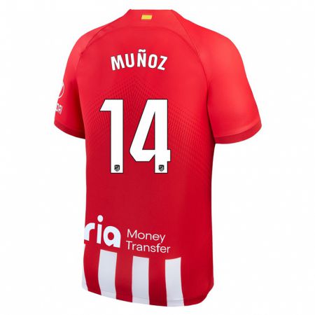 Kandiny Herren David Muñoz #14 Rot-Weiss Heimtrikot Trikot 2023/24 T-Shirt