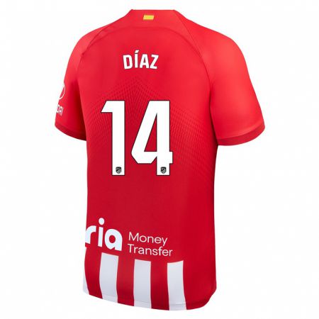 Kandiny Herren Javier Díaz #14 Rot-Weiss Heimtrikot Trikot 2023/24 T-Shirt