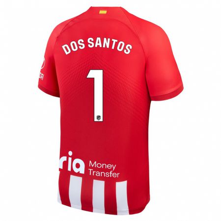 Kandiny Herren Alex Dos Santos #1 Rot-Weiss Heimtrikot Trikot 2023/24 T-Shirt