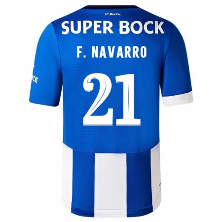 Kandiny Herren Fran Navarro #21 Blau Weiss Heimtrikot Trikot 2023/24 T-Shirt