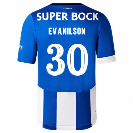 Kandiny Herren Evanilson #30 Blau Weiss Heimtrikot Trikot 2023/24 T-Shirt