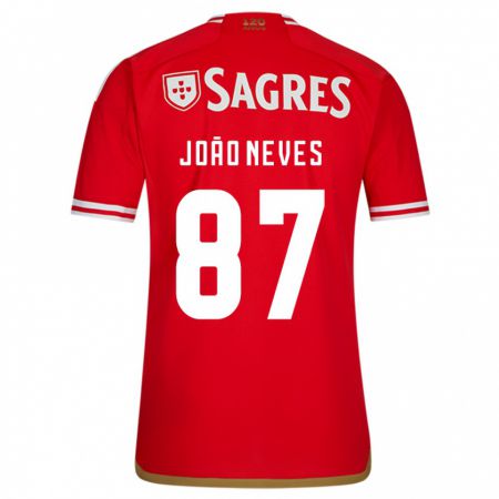 Kandiny Herren João Neves #87 Rot Heimtrikot Trikot 2023/24 T-Shirt