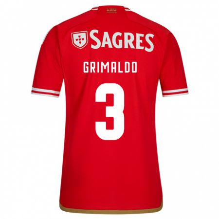 Kandiny Herren Alejandro Grimaldo #3 Rot Heimtrikot Trikot 2023/24 T-Shirt