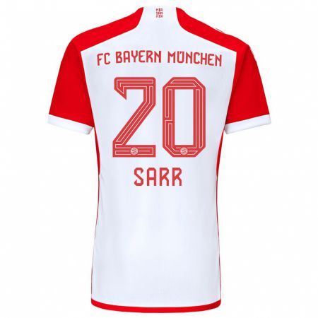 Kandiny Herren Bouna Sarr #20 Rot-Weiss Heimtrikot Trikot 2023/24 T-Shirt