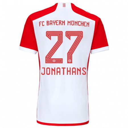 Kandiny Herren David Jonathans #27 Rot-Weiss Heimtrikot Trikot 2023/24 T-Shirt