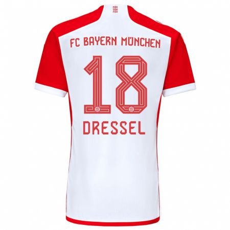 Kandiny Herren Timon Dressel #18 Rot-Weiss Heimtrikot Trikot 2023/24 T-Shirt