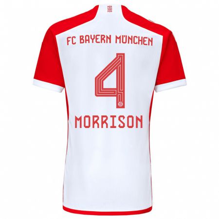 Kandiny Herren Liam Morrison #4 Rot-Weiss Heimtrikot Trikot 2023/24 T-Shirt