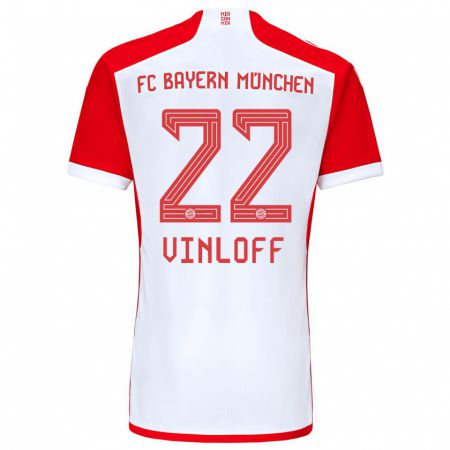 Kandiny Herren Matteo Vinloff #22 Rot-Weiss Heimtrikot Trikot 2023/24 T-Shirt