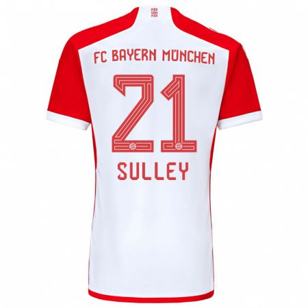 Kandiny Herren Williams Baffour Sulley #21 Rot-Weiss Heimtrikot Trikot 2023/24 T-Shirt