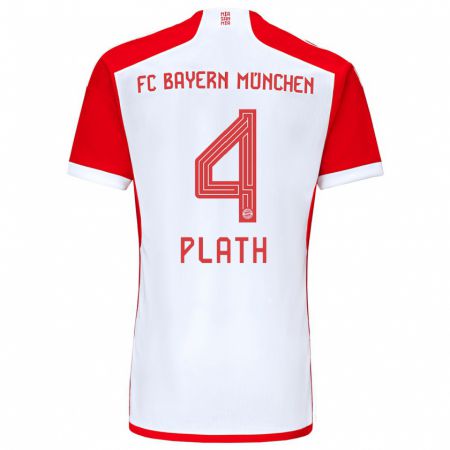 Kandiny Herren Max Plath #4 Rot-Weiss Heimtrikot Trikot 2023/24 T-Shirt
