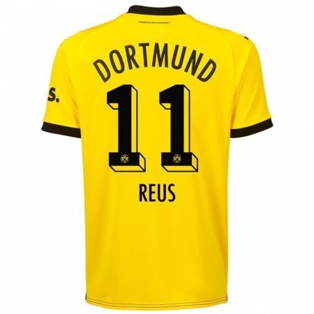 Kandiny Herren Marco Reus #11 Gelb Heimtrikot Trikot 2023/24 T-Shirt