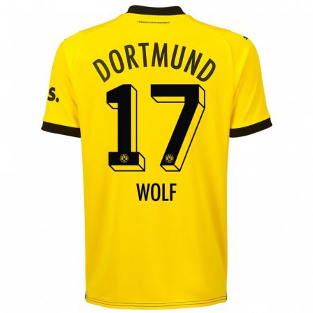Kandiny Herren Marius Wolf #17 Gelb Heimtrikot Trikot 2023/24 T-Shirt