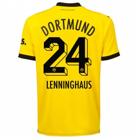 Kandiny Herren Mika Lenninghaus #24 Gelb Heimtrikot Trikot 2023/24 T-Shirt